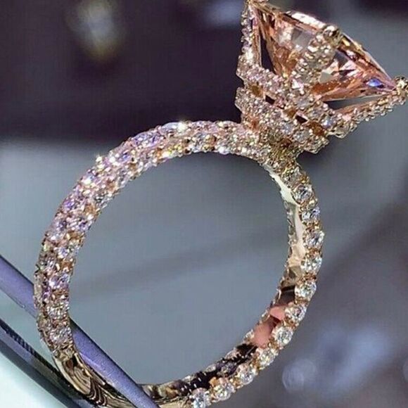 Beautiful Rose Gold PLATED Wedding Ring - Picture 3 of 6